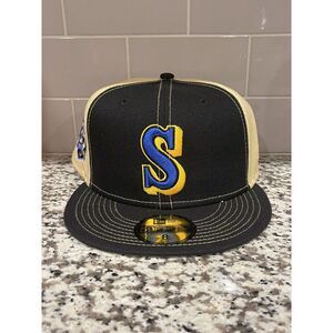 New Era 59Fifty‎ Fitted Seattle Mariners 35th Anniversary Side Patch Hat Sz 8